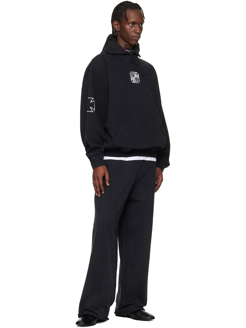 VETEMENTS Black Triple Biker Cross Logo Hoodie outlook