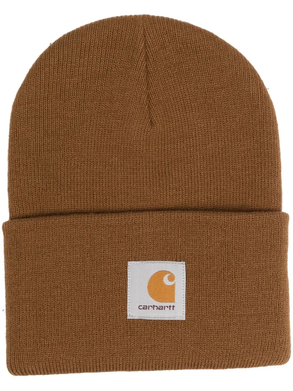 logo-patch knitted hat - 1