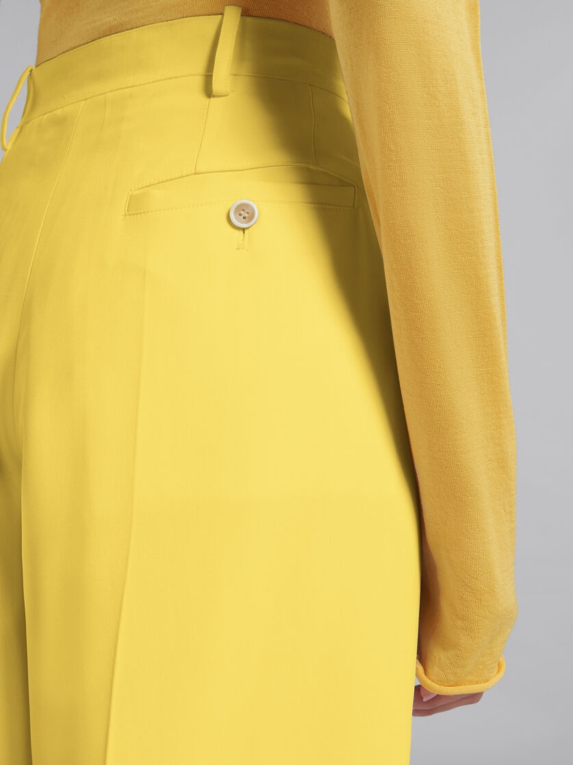 YELLOW CADY TAILORED TROUSERS - 4