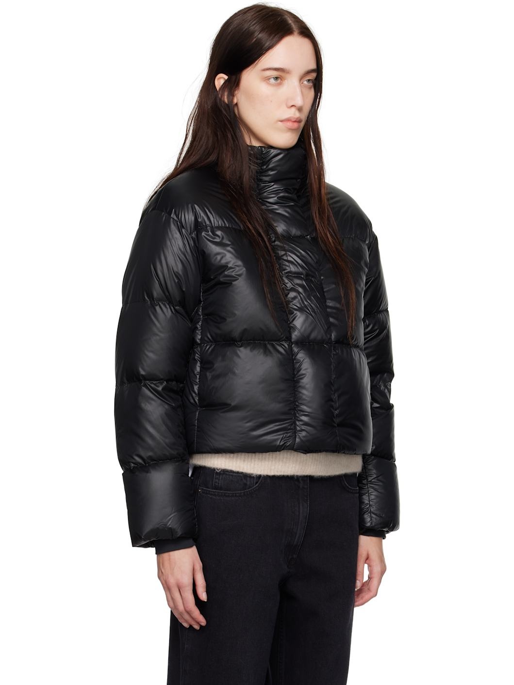 Black Cypress Cropped Puffer Down Jacket - 2