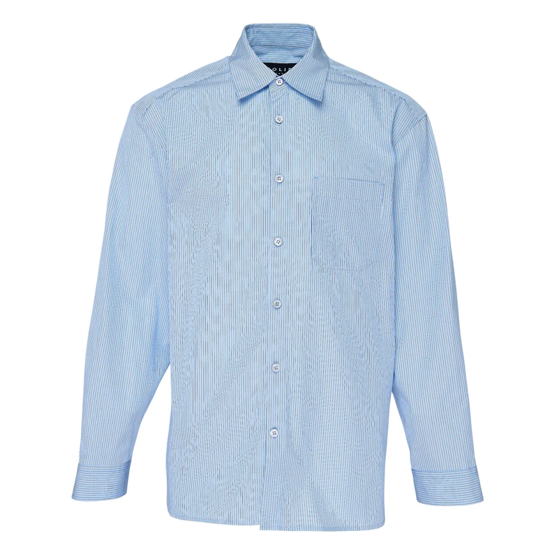 Long Sleeve Stripe Office Shirt - 1