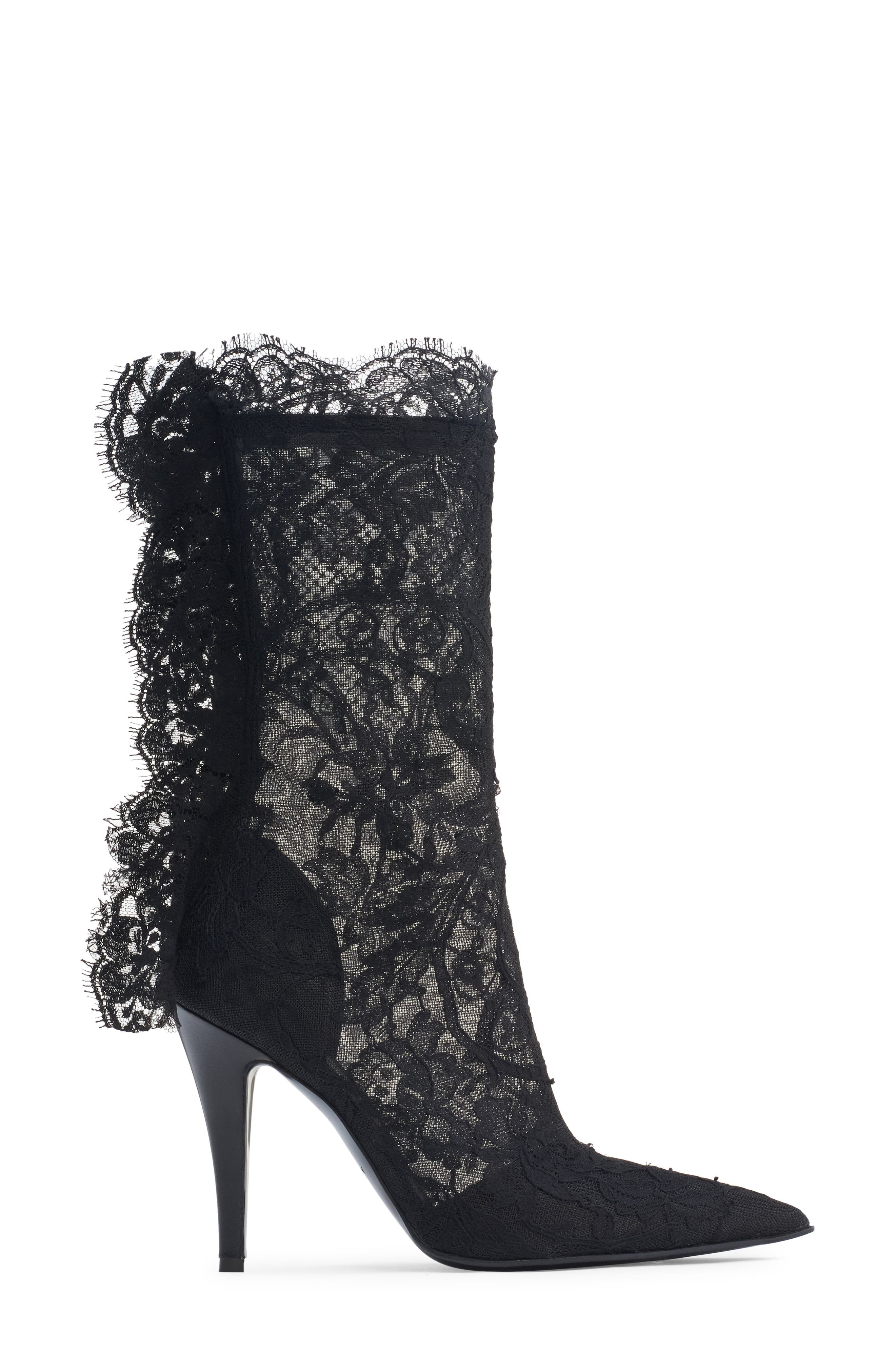 McQueen Pointed Toe Lace Boot in Black at Nordstrom - 3