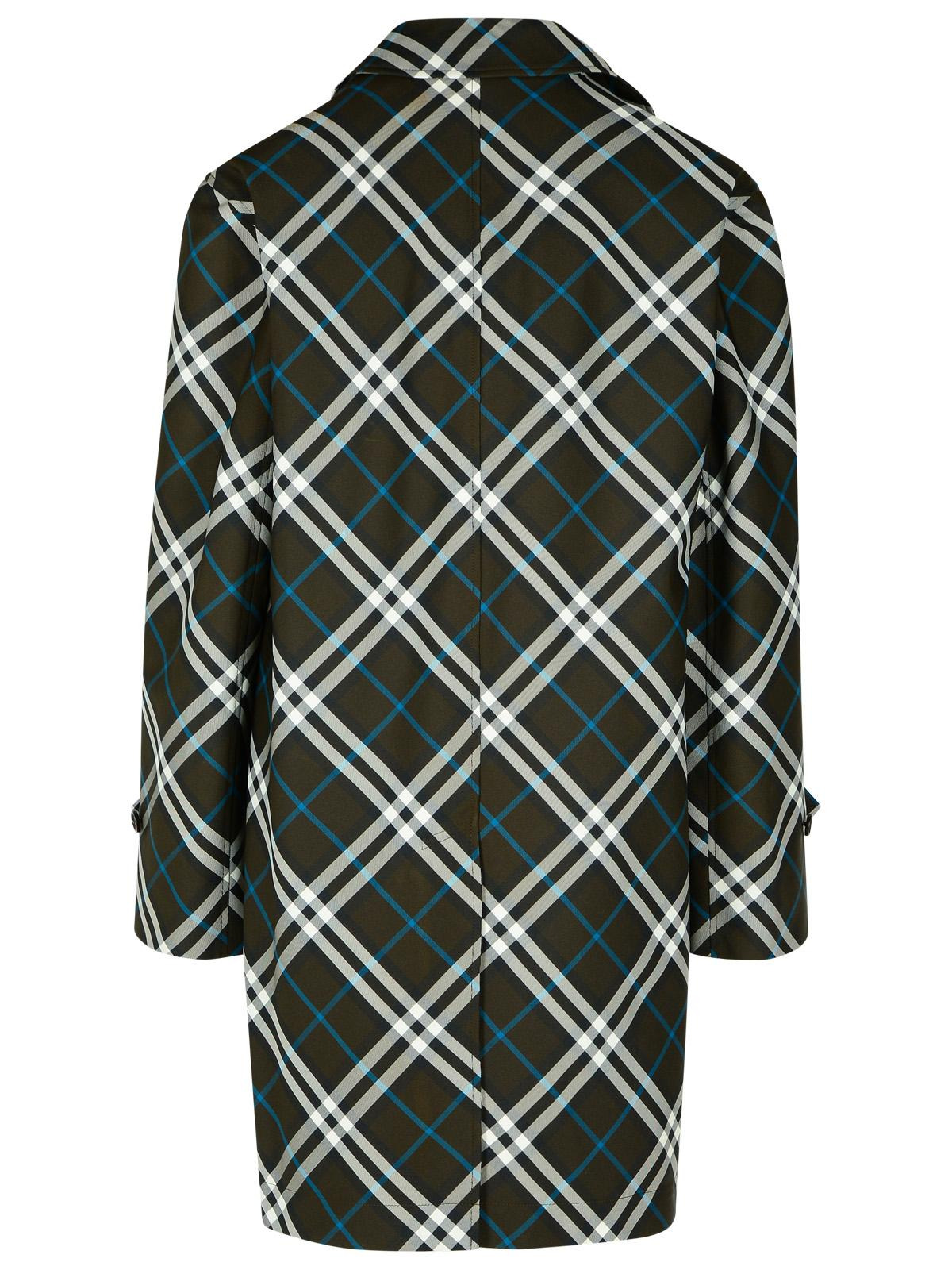 Burberry 'Check' Green Polyester Trench Coat Man - 3