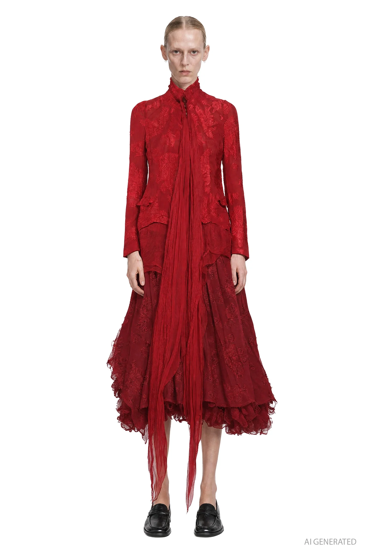 Organza And Brocade Dress - 1