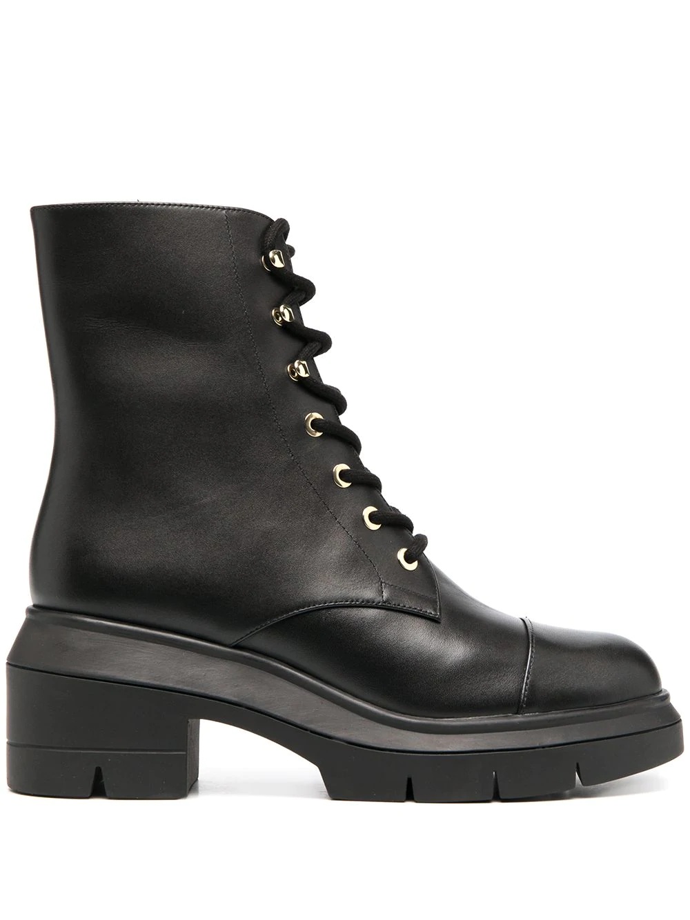 chunky lace-up leather boots - 1