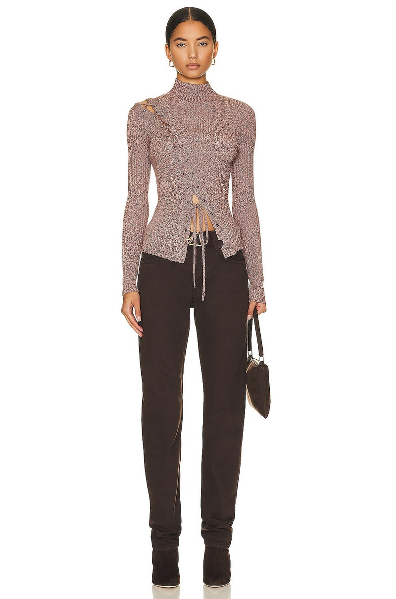 SIMKHAI Brooke Long Sleeve Turtleneck Top outlook