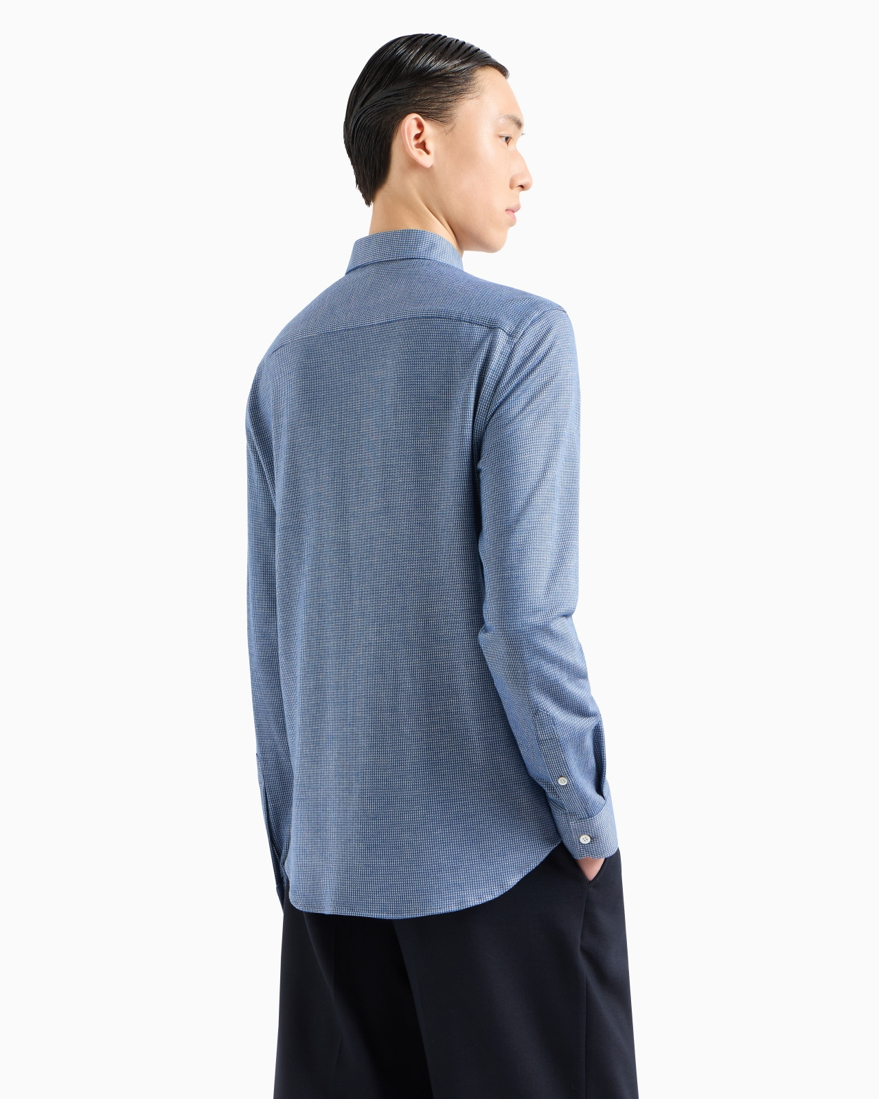 ASV houndstooth motif Lyocell blend armure jersey shirt - 3