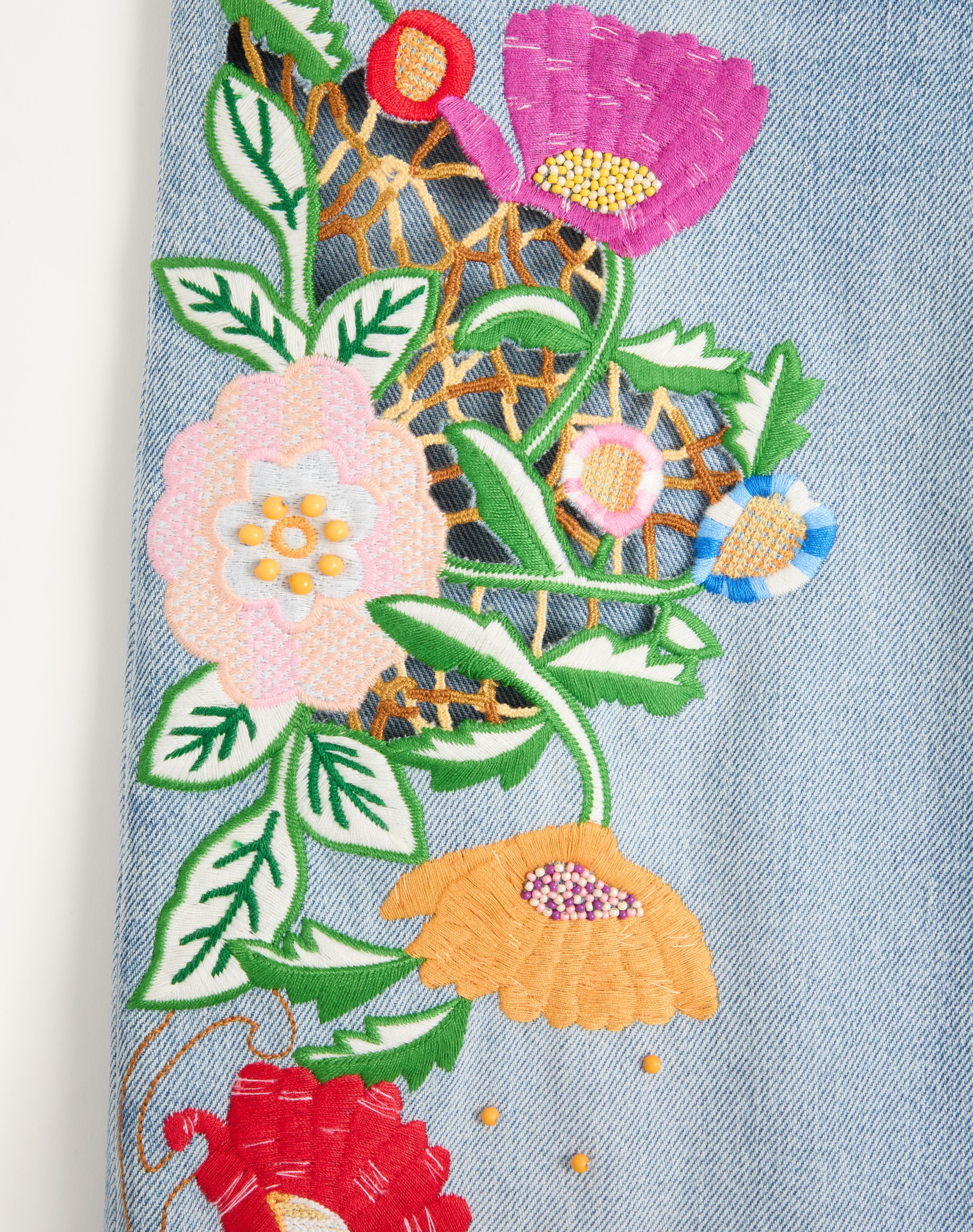 EMBROIDERED DENIM PANTS - 6