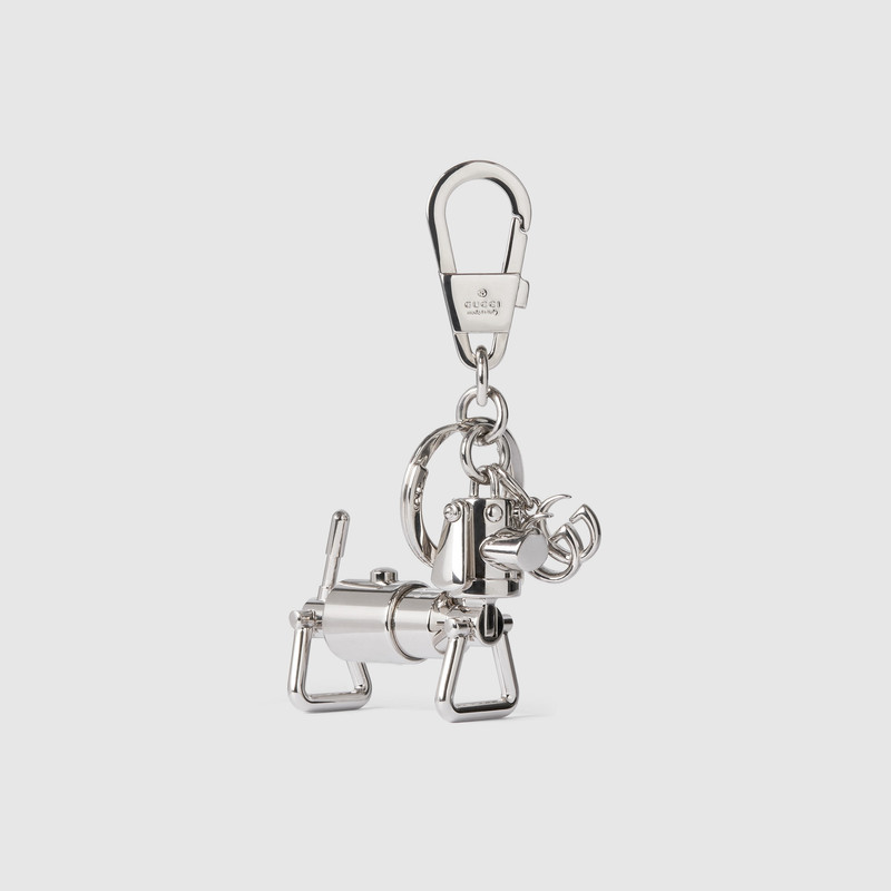 Dog-shaped keychain with Double G 1