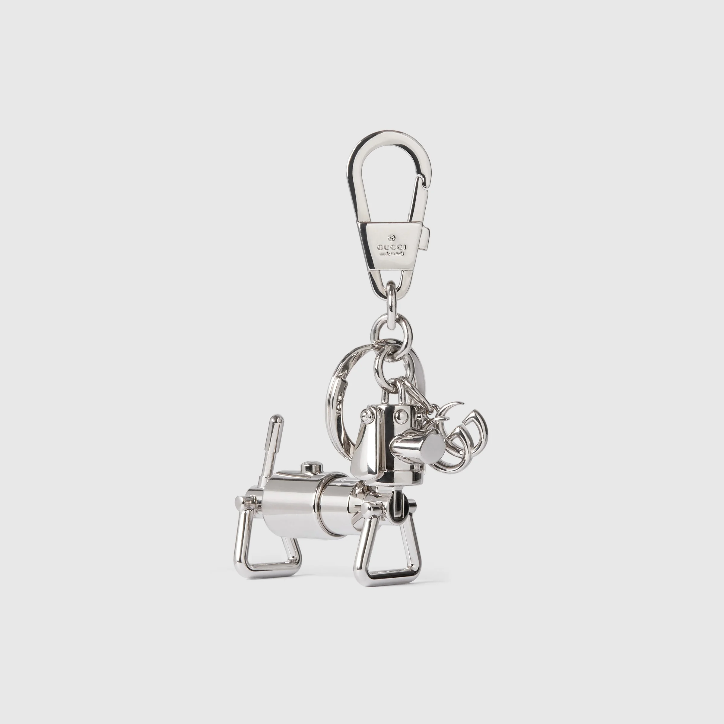 Dog-shaped keychain with Double G - 1