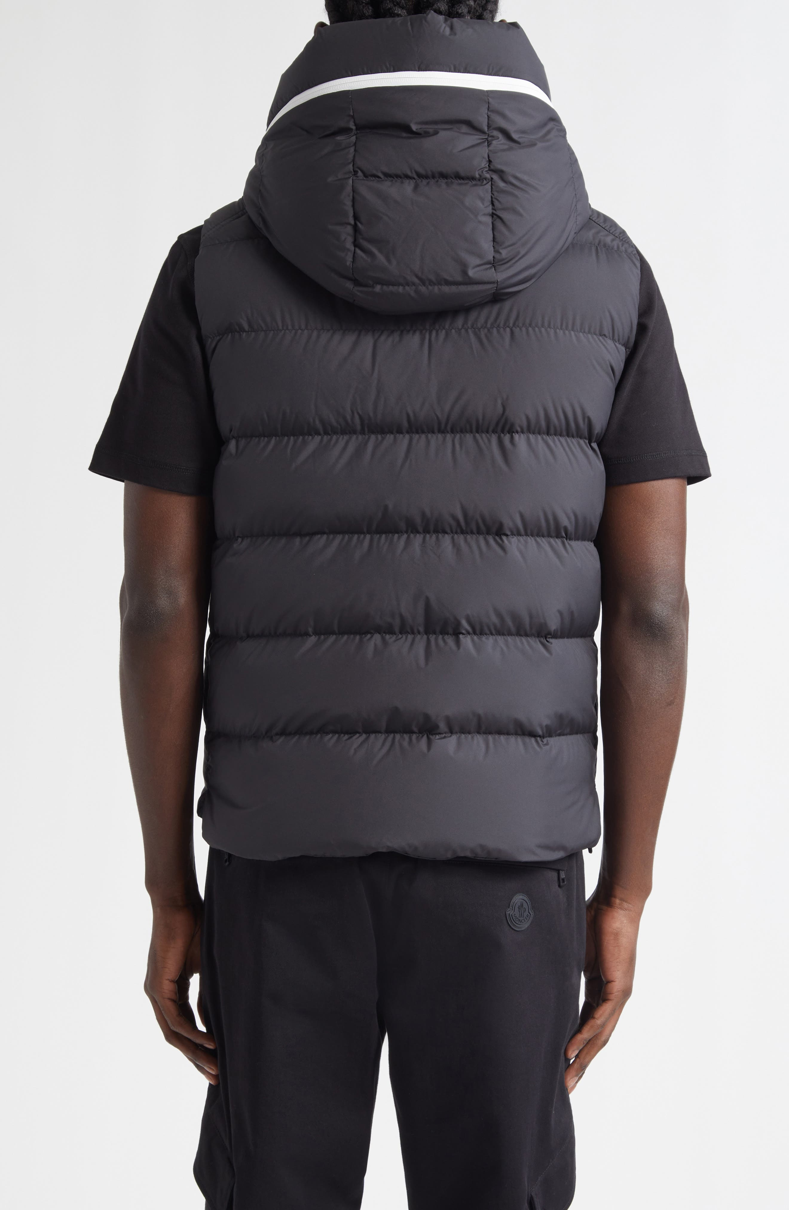 Moncler Cardamine Down Hooded Vest in Black at Nordstrom - 3