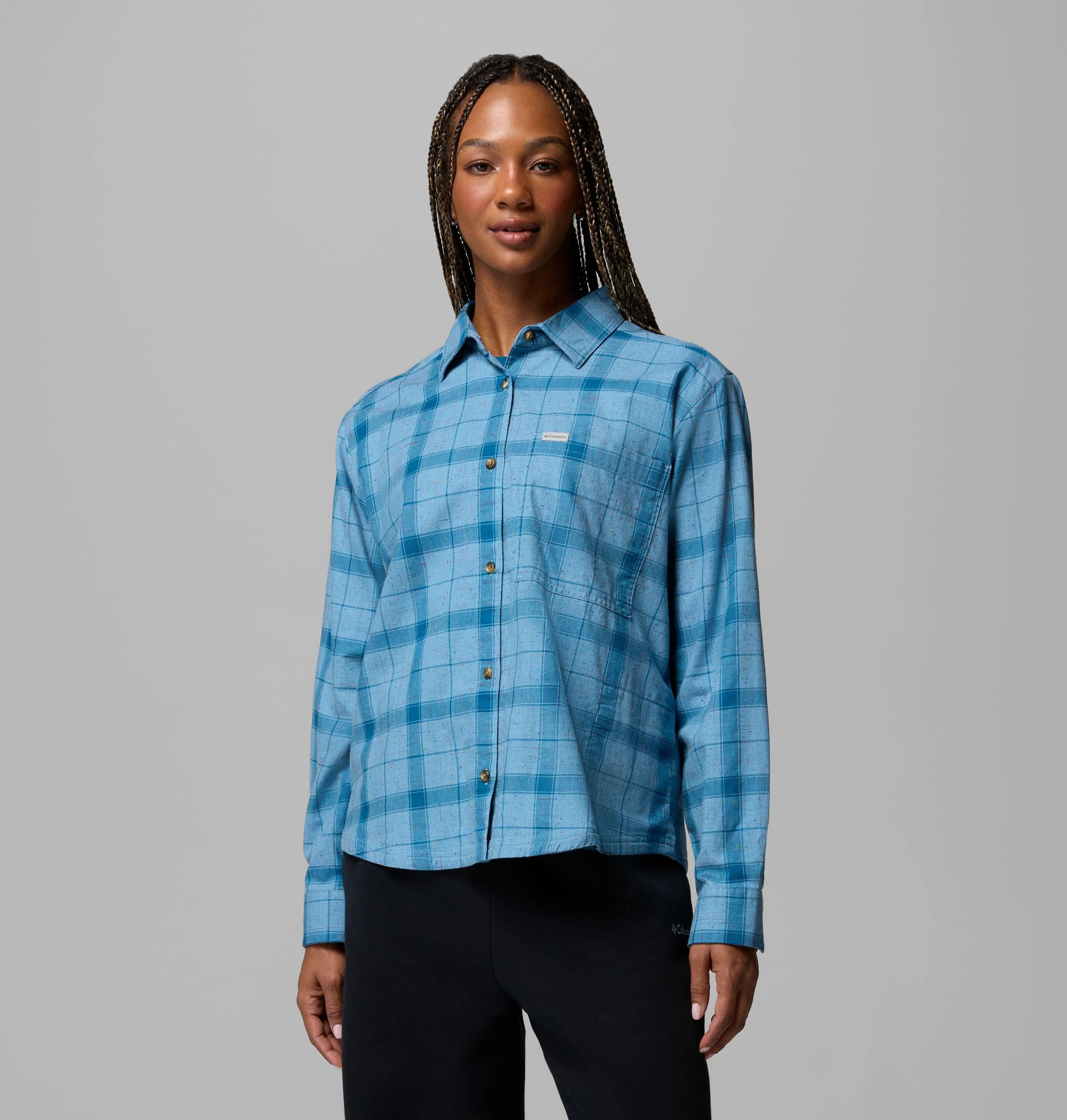 Women's Blue Point Creek Woven Long Sleeve Shirt - 1