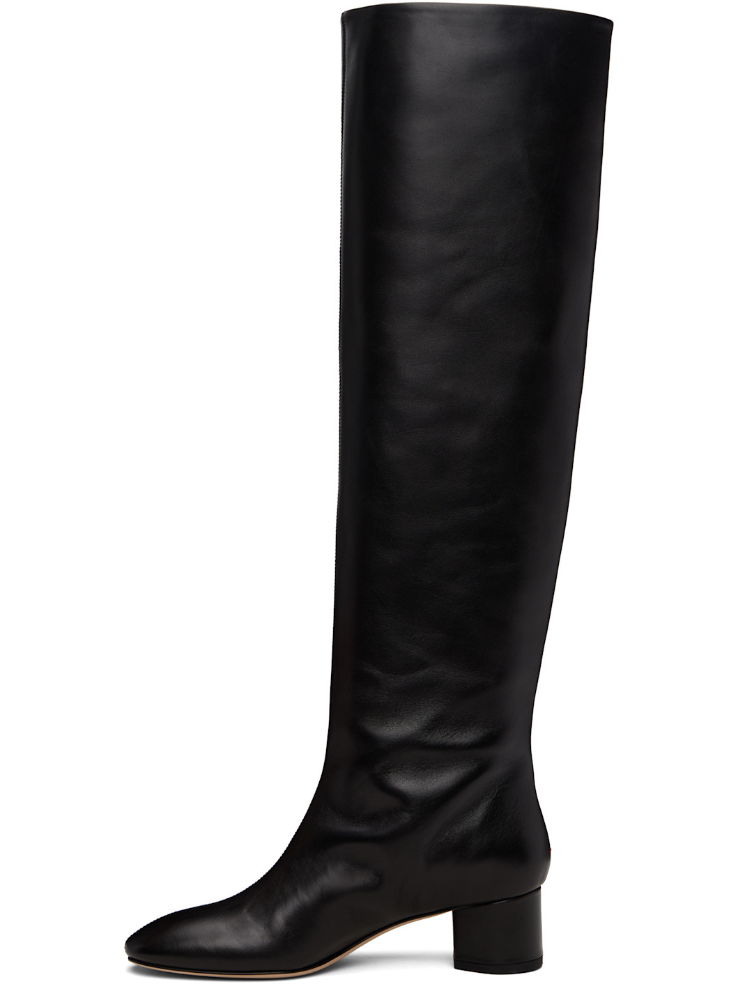 Black Willa Leather Over-Knee Boots - 3