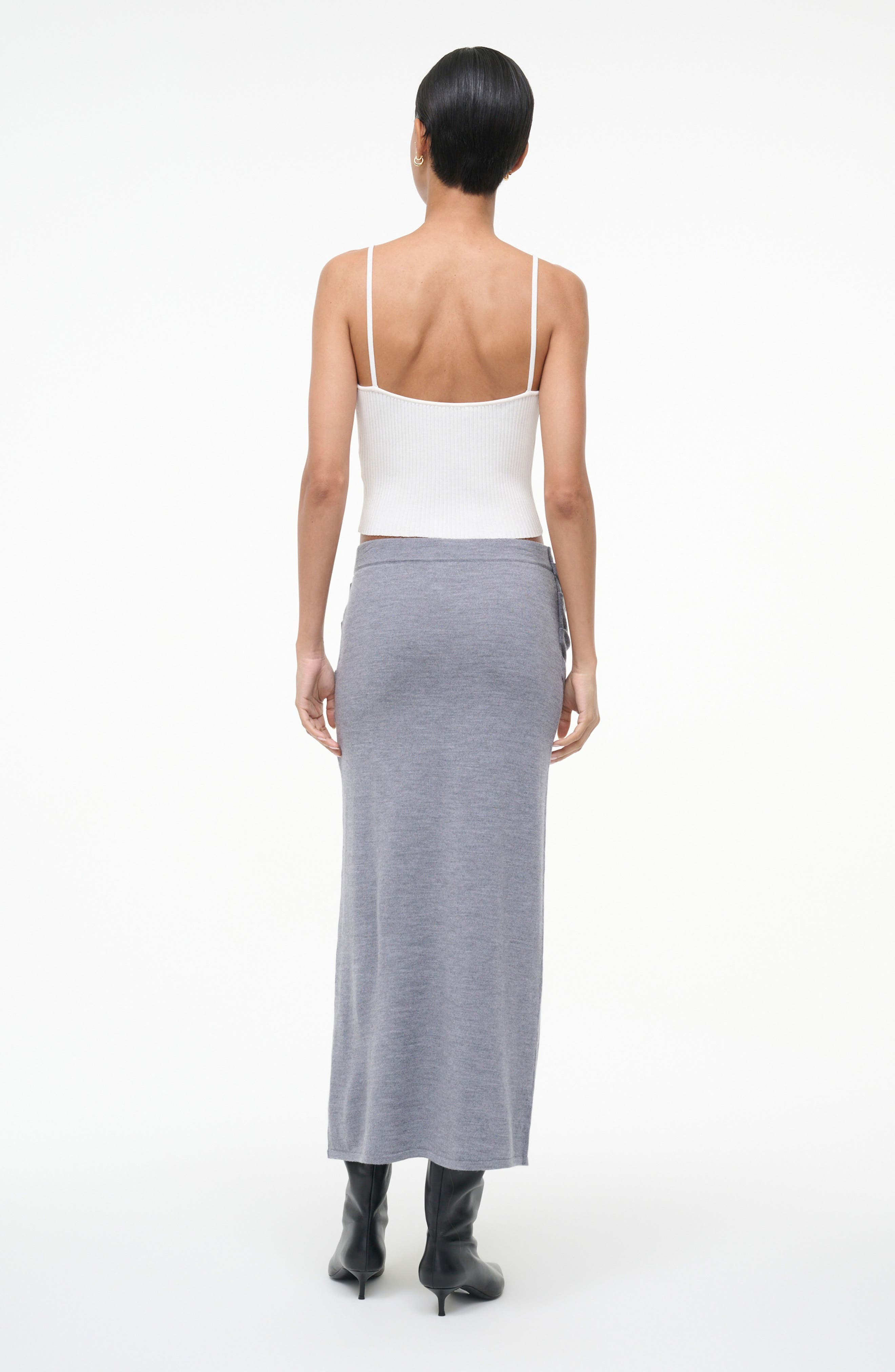 STAUD Wilma Merino Wool Skirt in Heather Grey at Nordstrom - 5