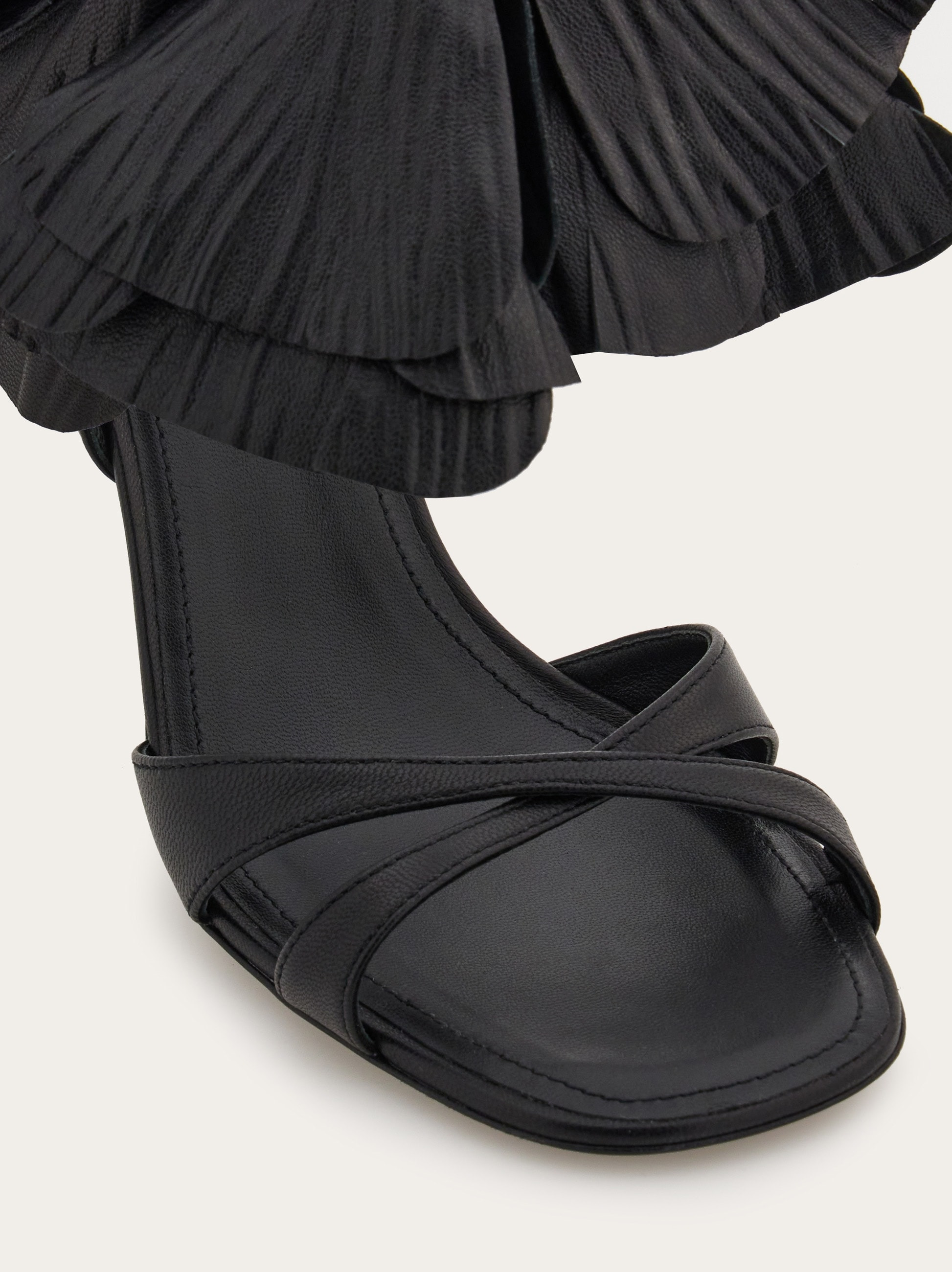 Flower embellished high heel sandal - 5