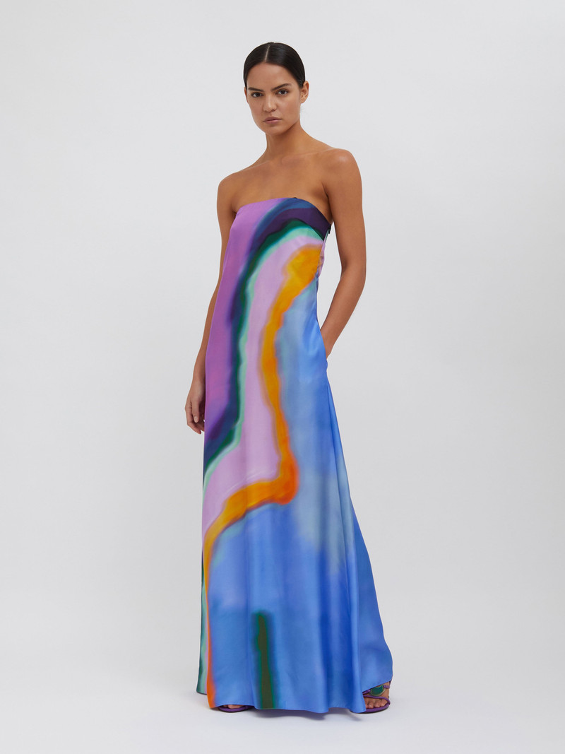 Aura 실크 Strapless 드레스 1
