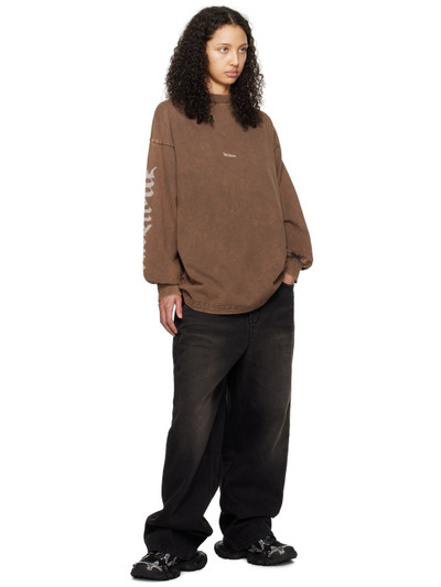 We11done Brown Faded Long Sleeve T-Shirt outlook