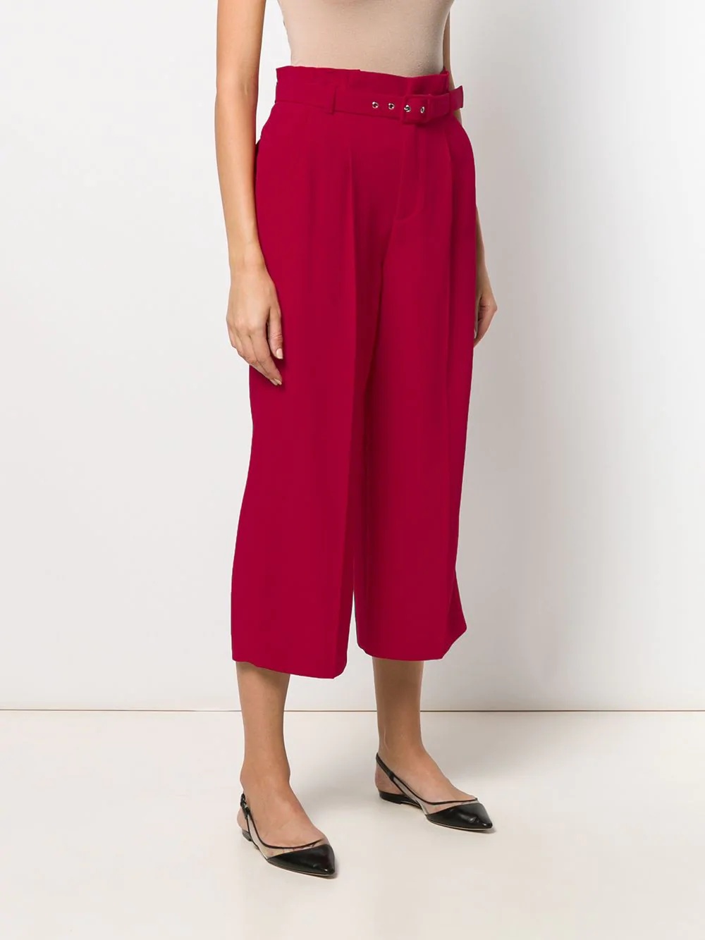 cropped paperbag trousers - 3