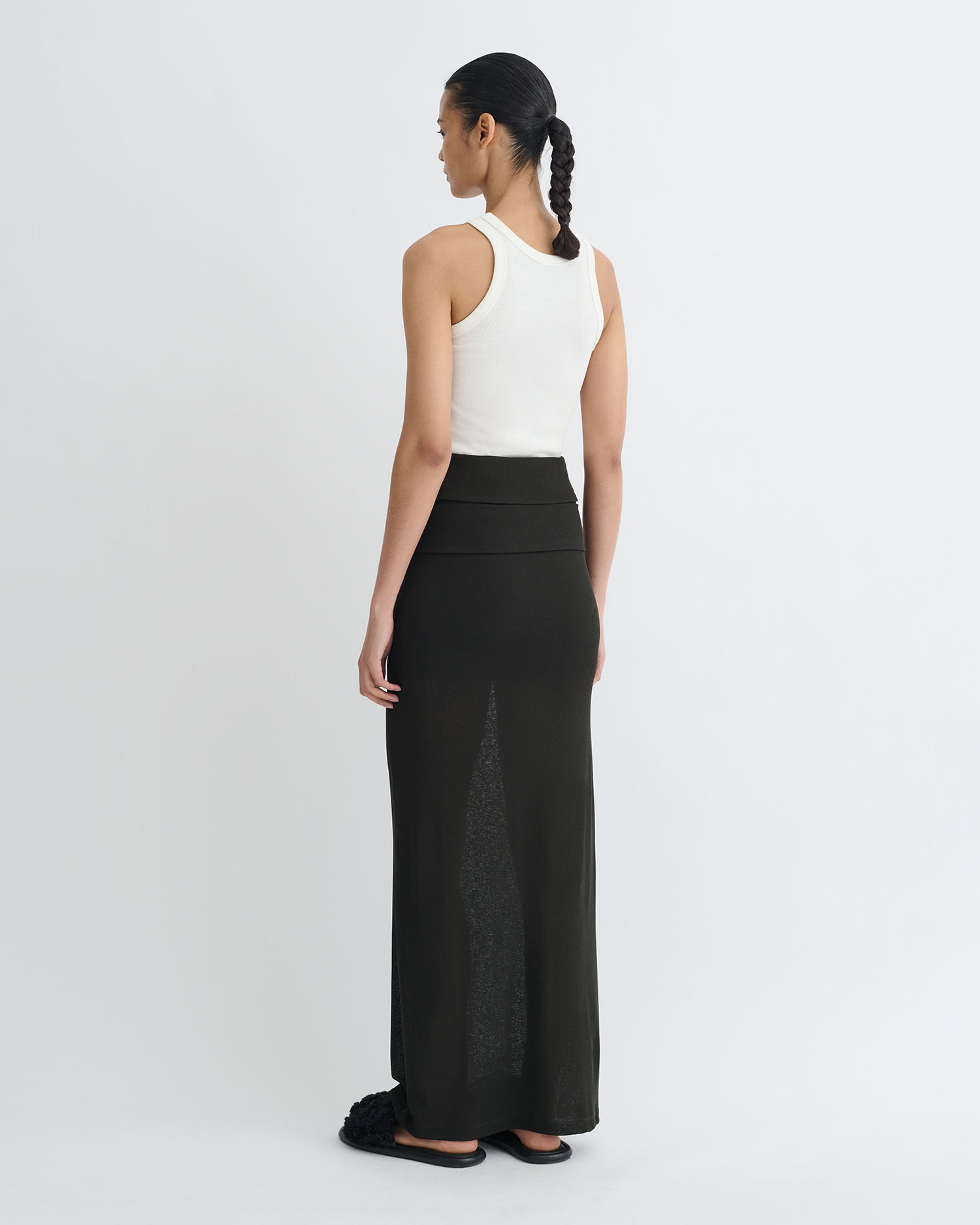 Draped Mesh Jersey Maxi Skirt - 3