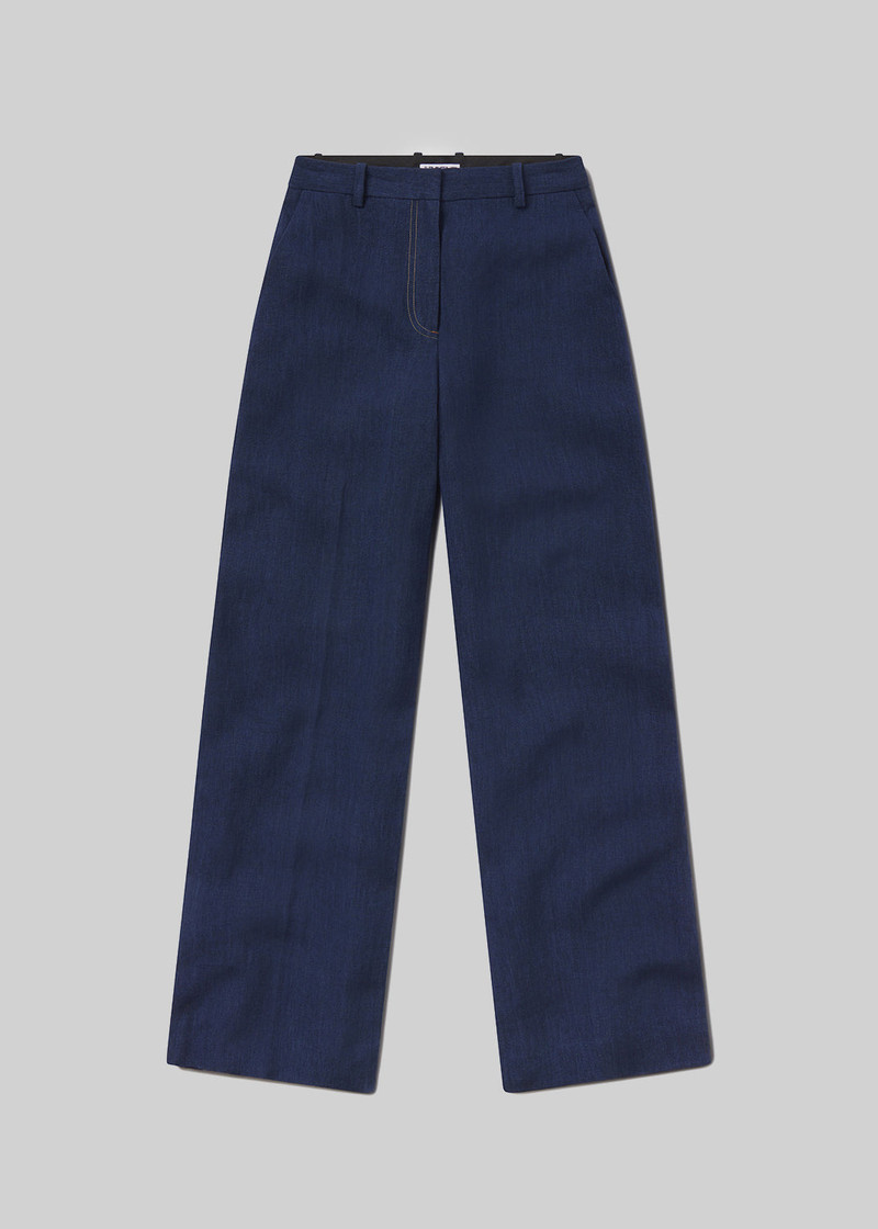 Park Trouser Linen In Denim 1