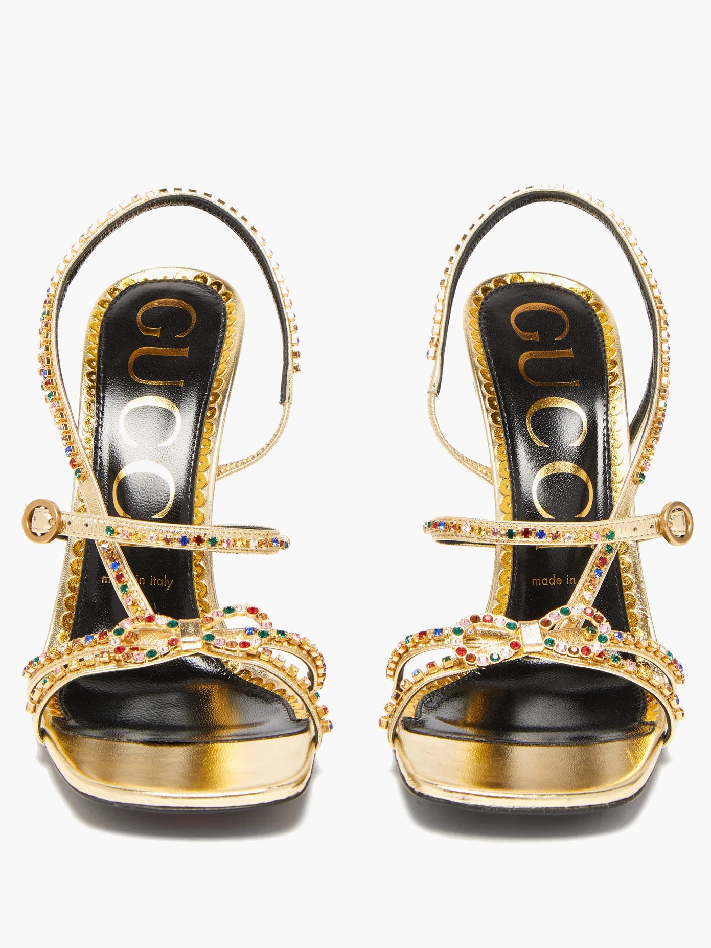 Carmen crystal-embellished metallic sandals - 5