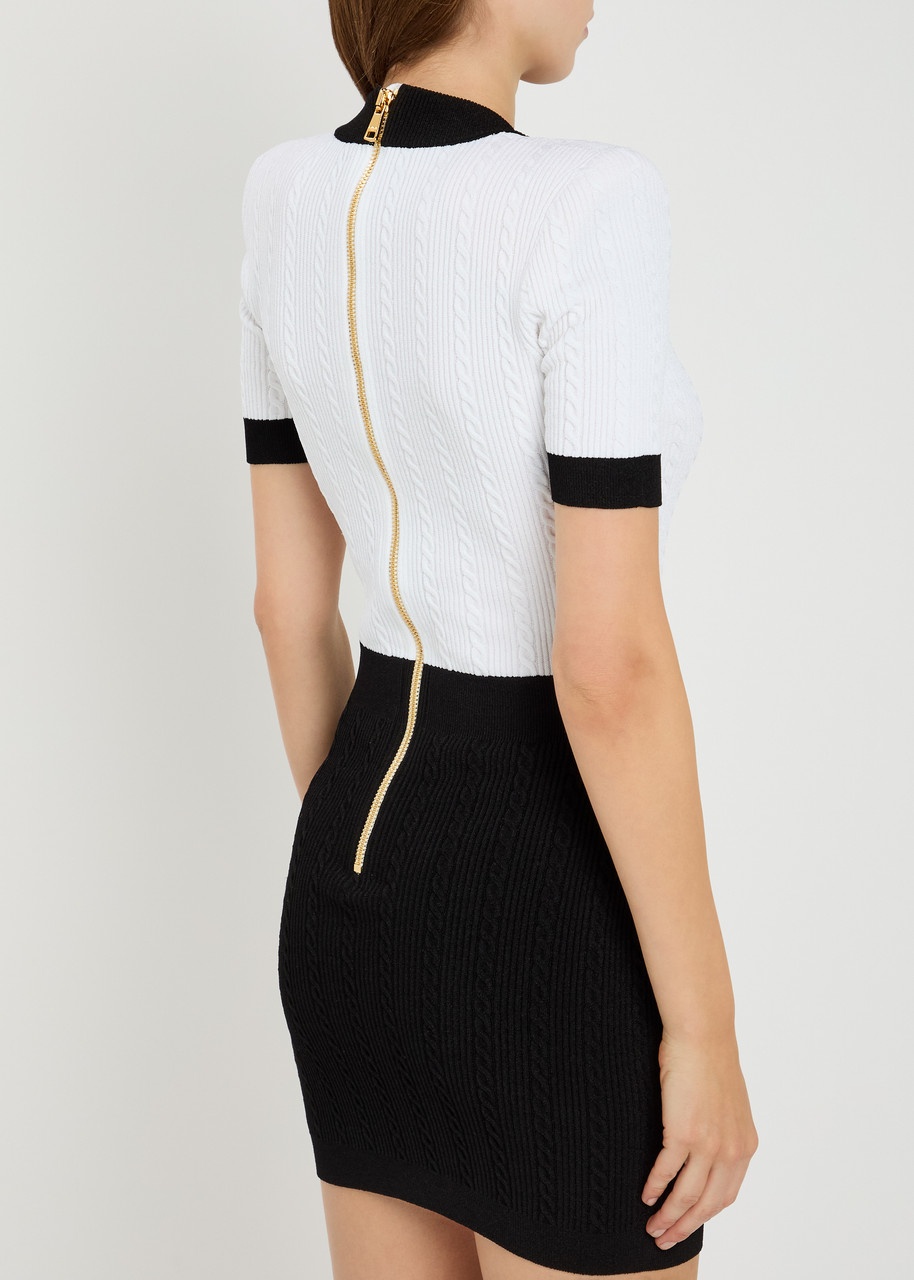 Balmain Colour-block Stretch-knit Mini Dress - 3