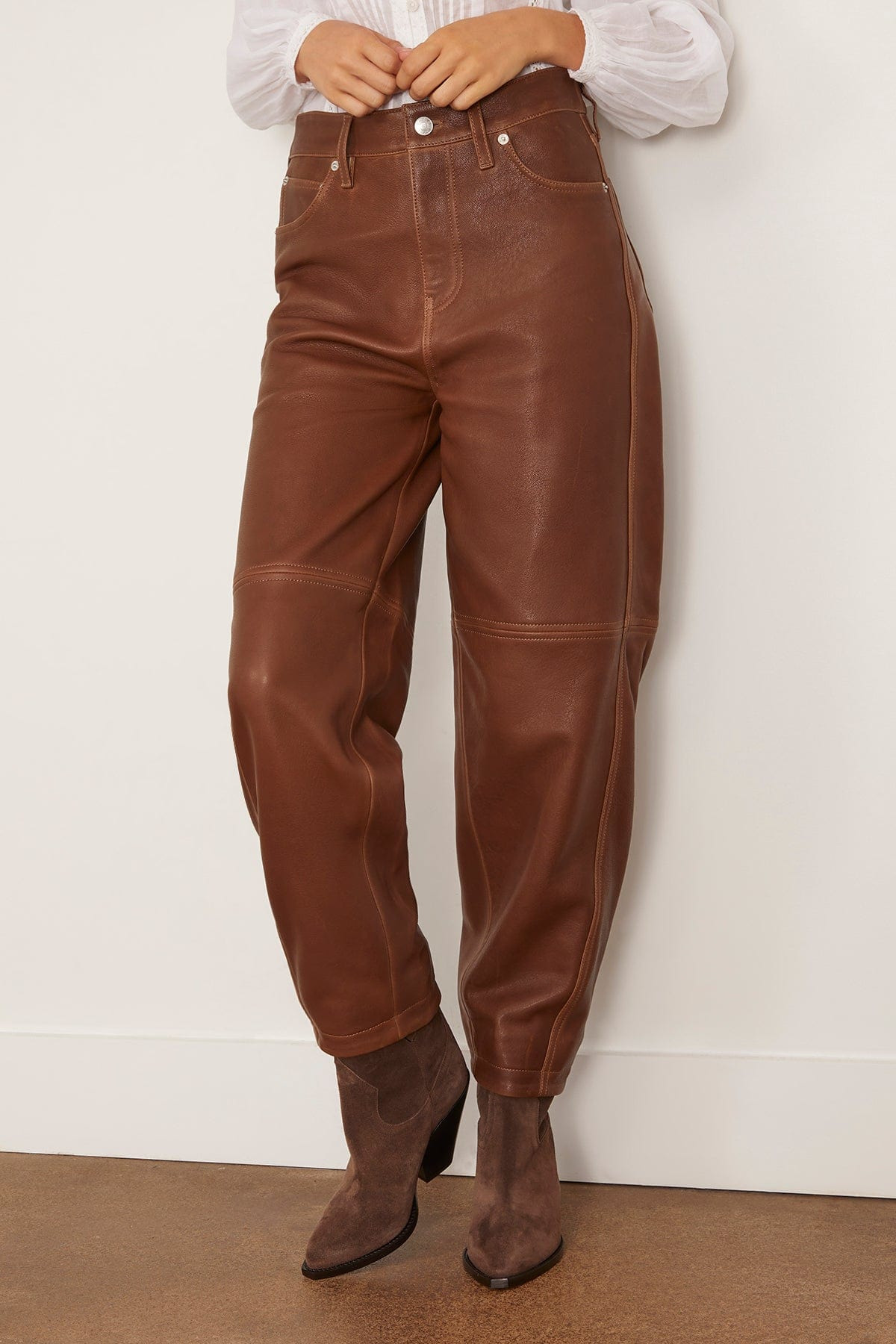 Waldon Curved Leg Pant in Cocoa - 3