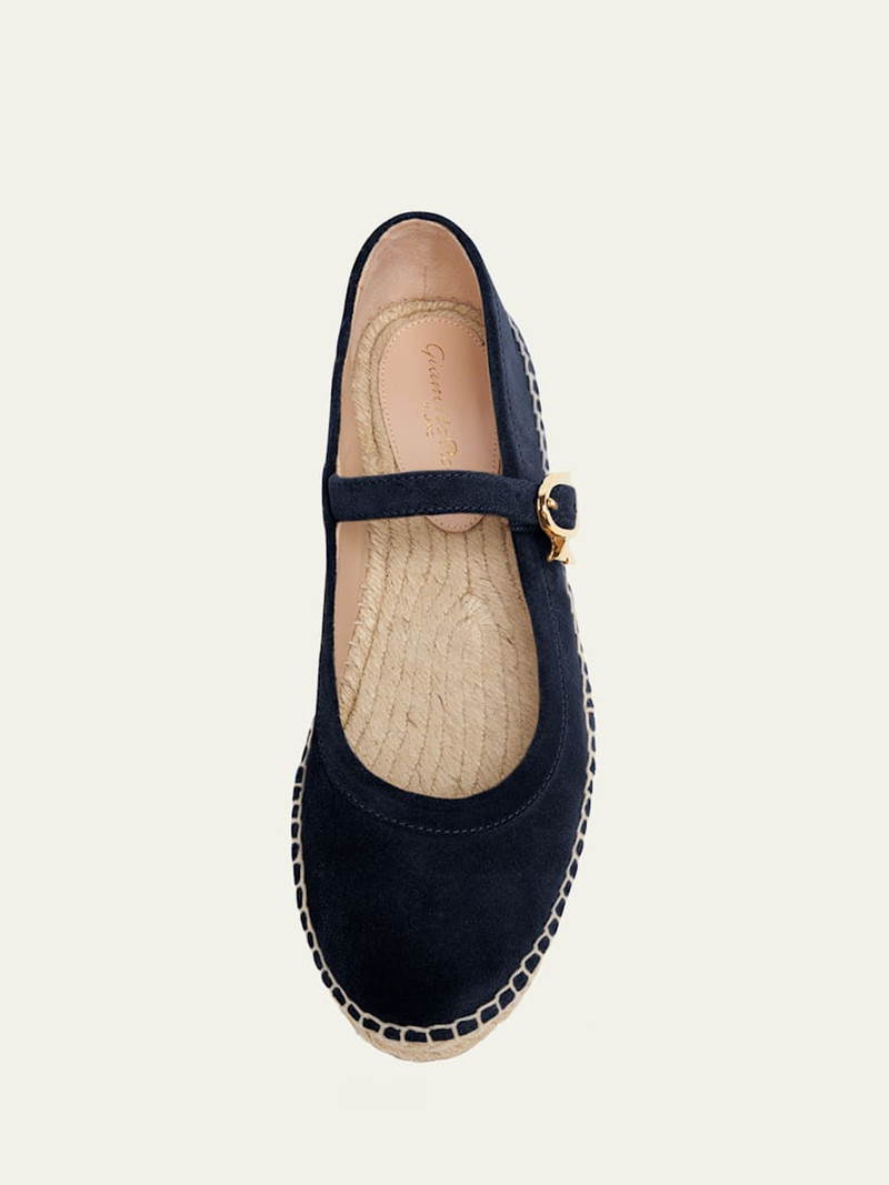 Suede Mary Jane Ballerina Espadrilles 4