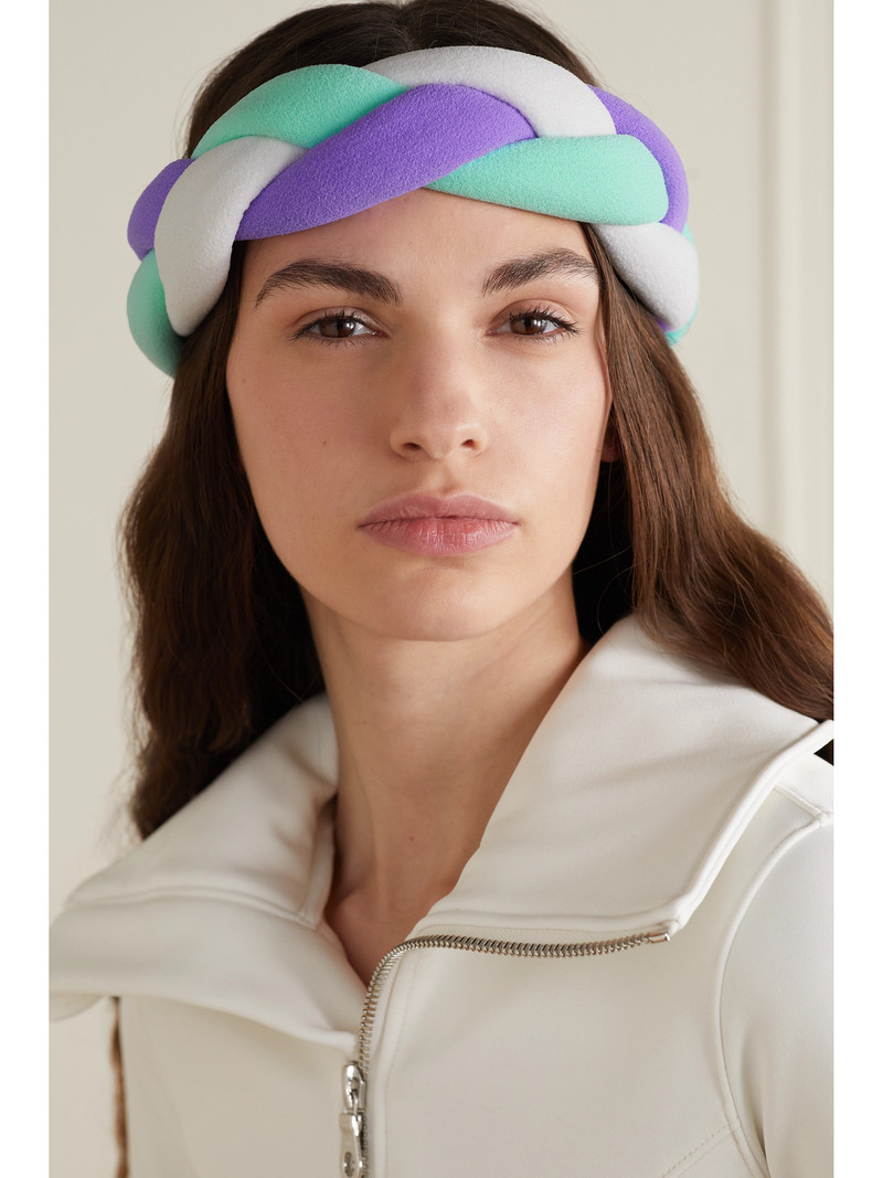 CORDOVA The Rope Tow Color-block Braided Padded Jersey Headband outlook
