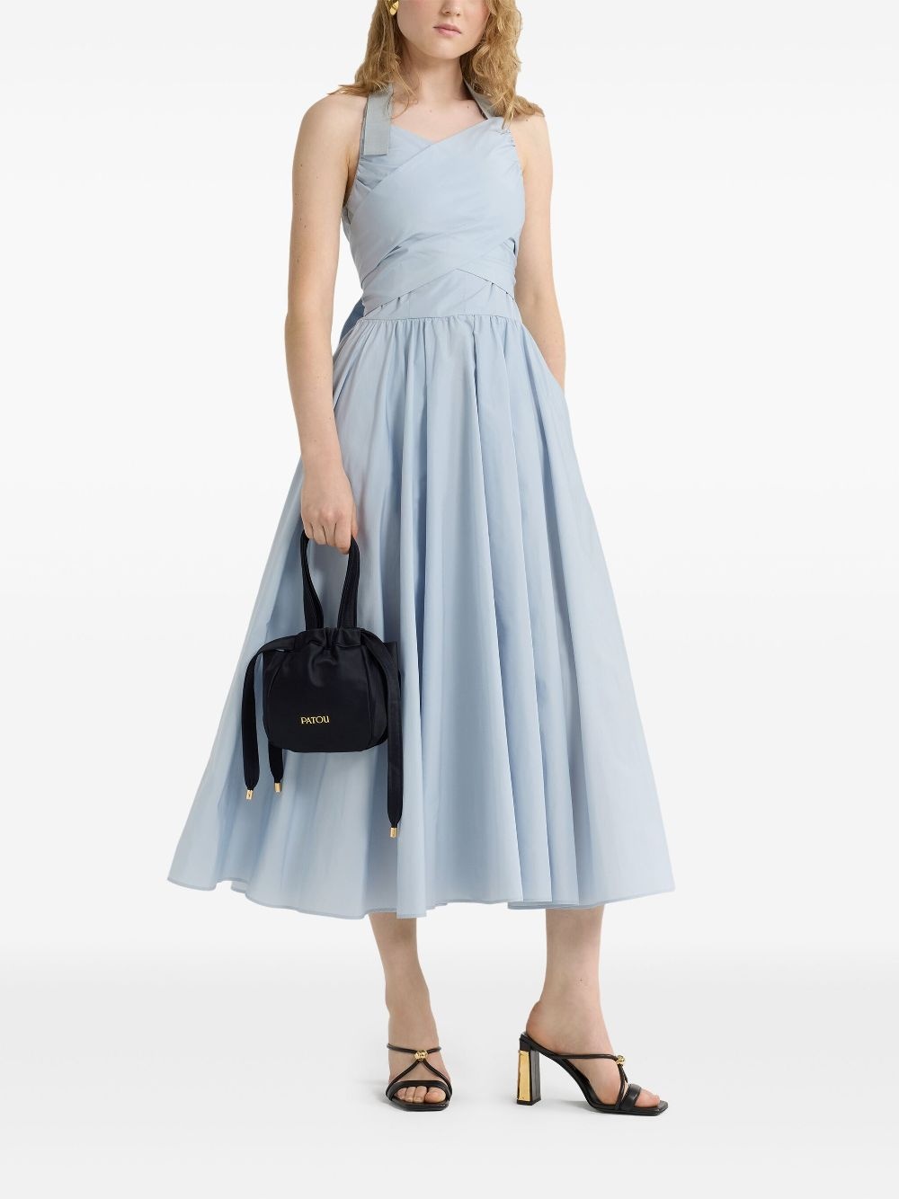 halterneck faille maxi dress - 2