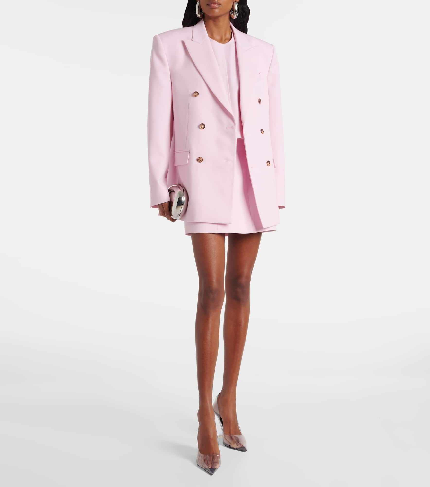 Double-breasted virgin wool blazer - 2