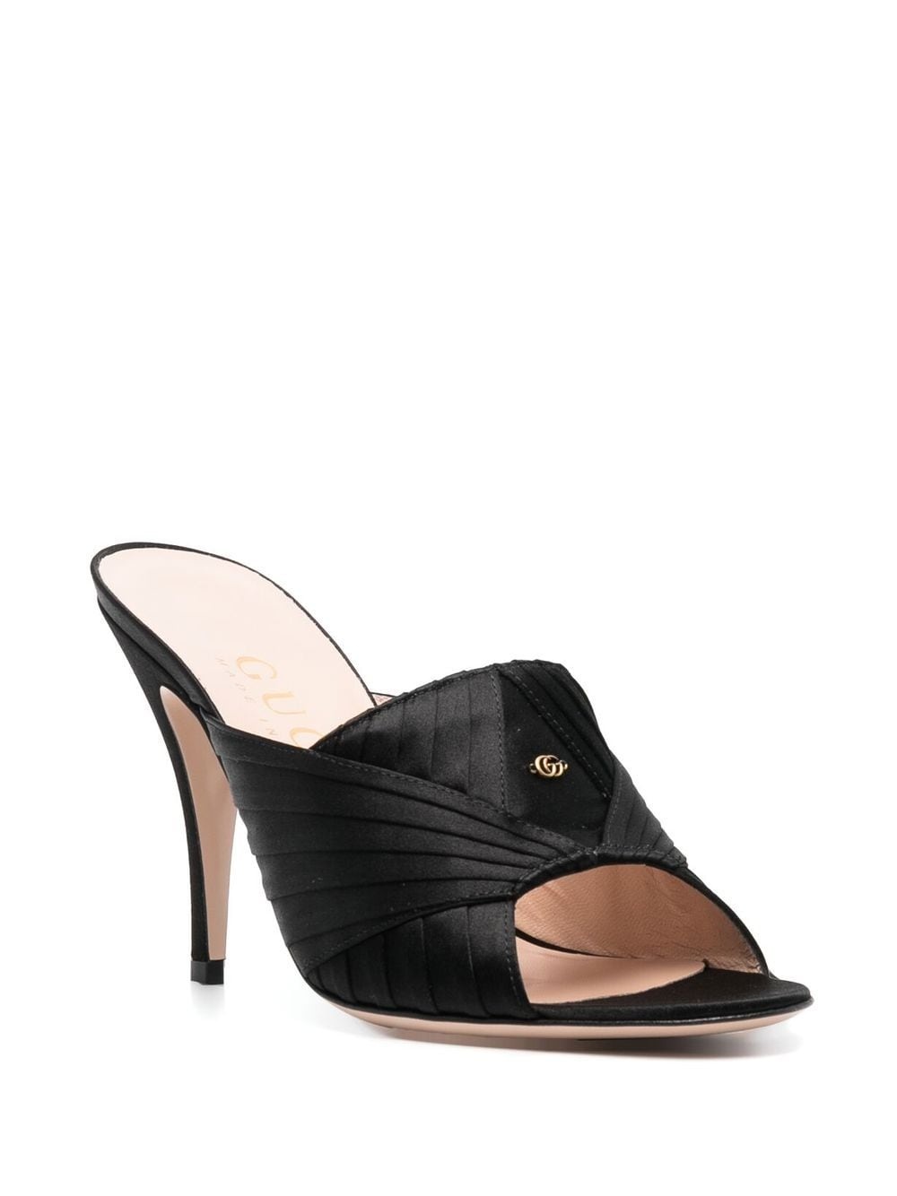 110mm pleated satin mules - 2