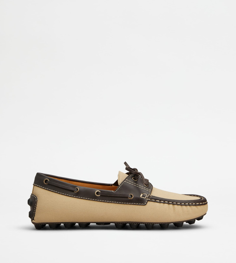BOAT BUBBLE GOMMINO LOAFERS IN CANVAS AND LEATHER 1
