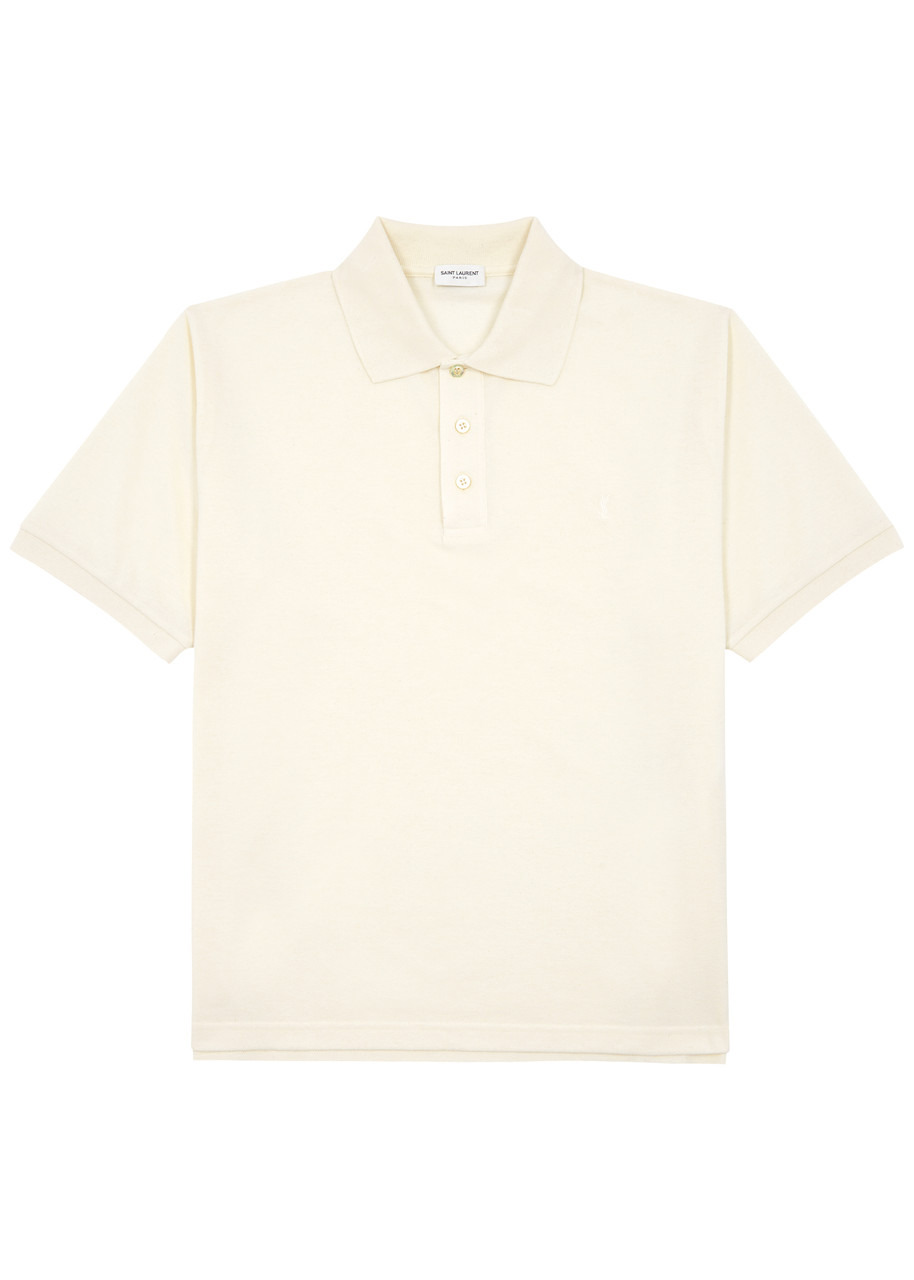 Logo piqué cotton-blend polo shirt - 1