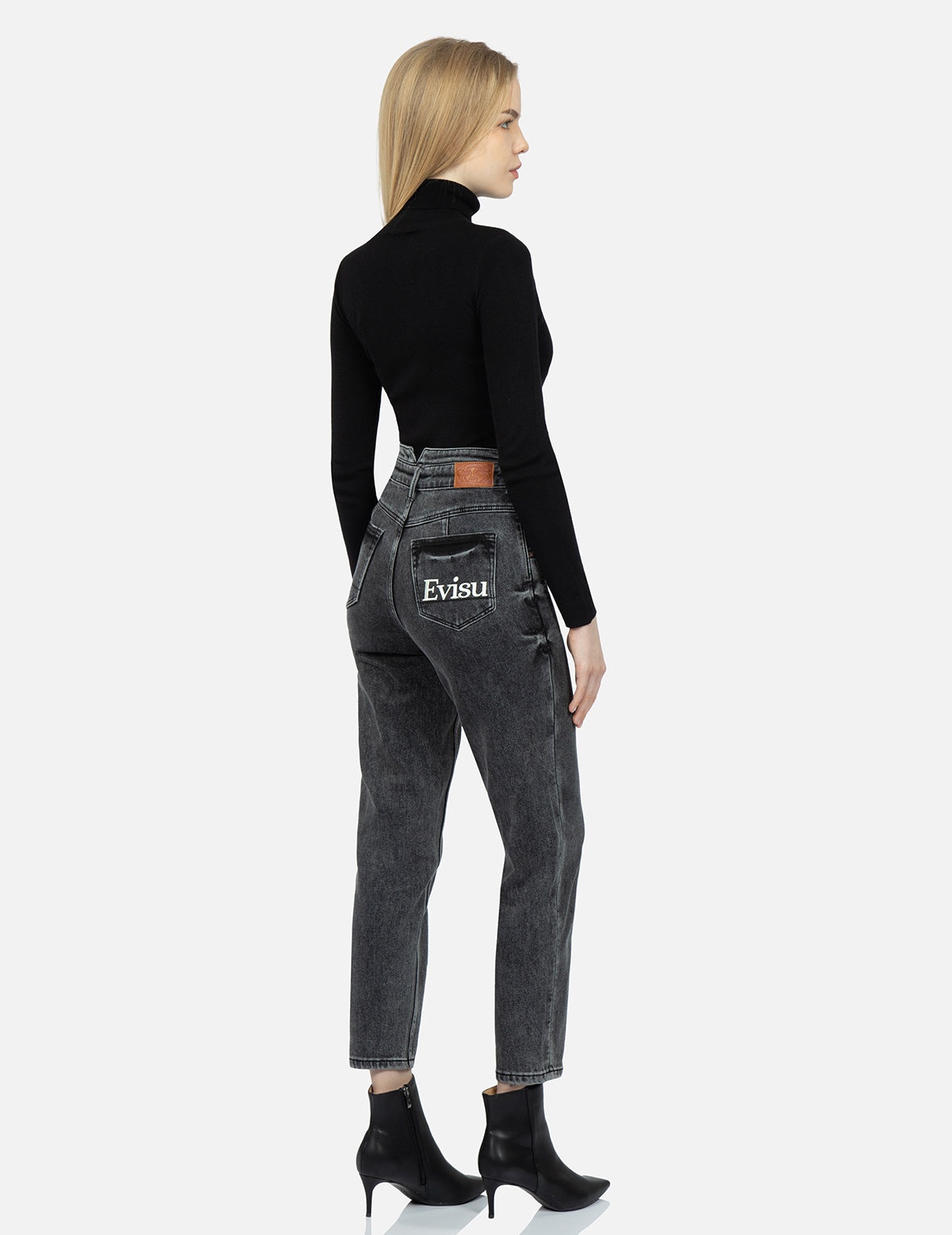 Cut-out Rib-Knitted Turtleneck Sweater - 4