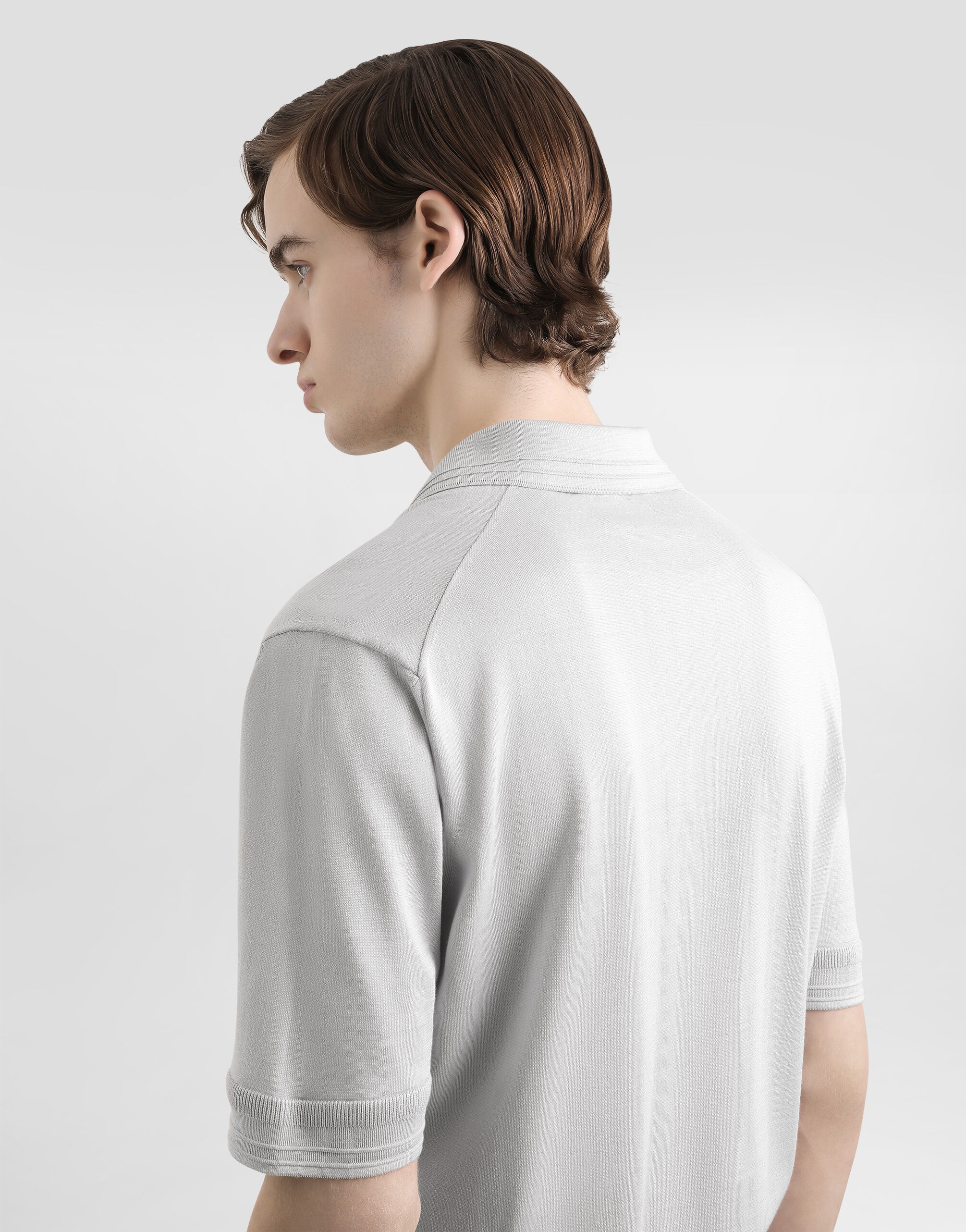 Satin silk polo shirt - 5