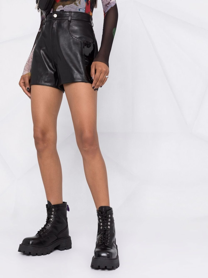 high-waisted leather shorts 5