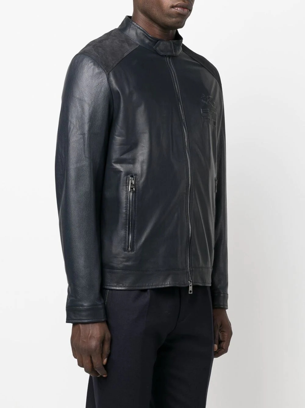 Pegaso box-logo leather jacket - 3