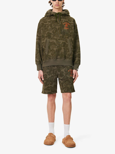 A BATHING APE® Asia Camo brand-embroidered cotton-jersey hoody outlook