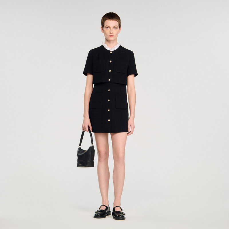 Sandro MINI DRESS WITH DETACHABLE COLLAR outlook
