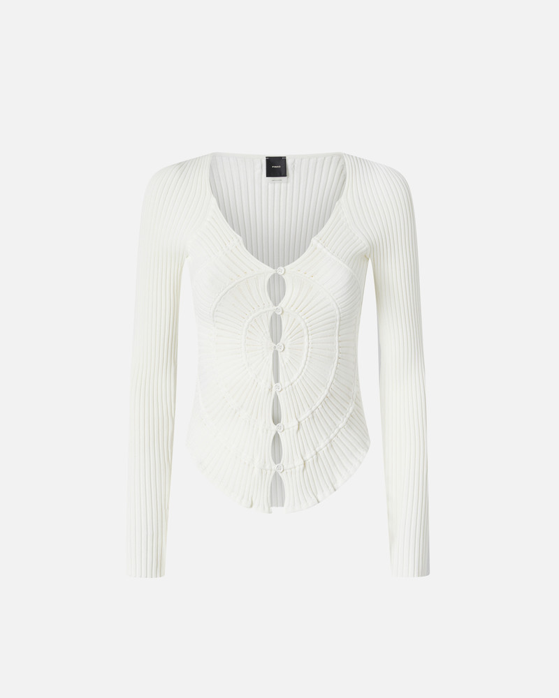 SLIM-FIT RIBBED CARDIGAN WITH SUNNY DESIGN 1