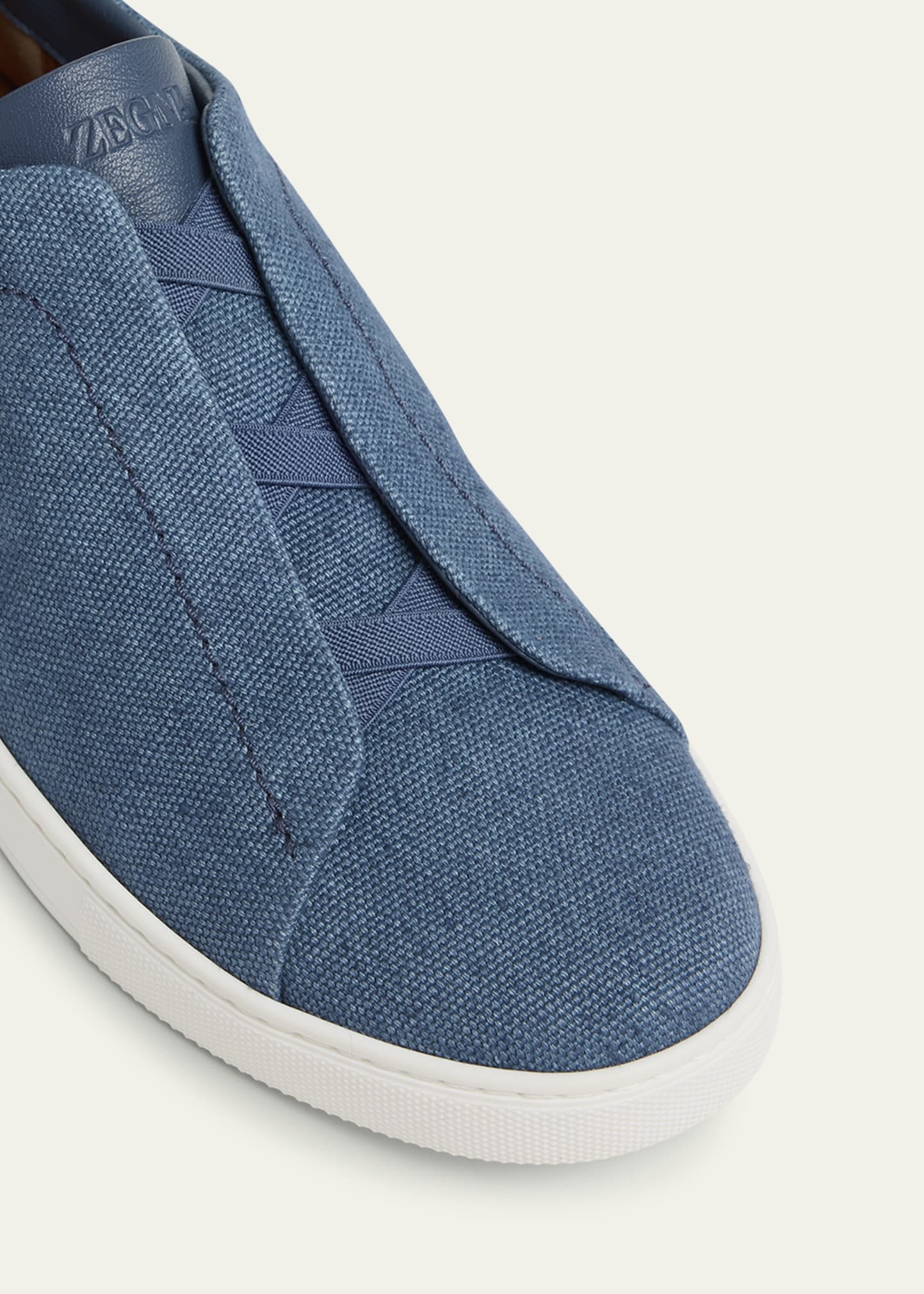Men's Triple Stitch Linen Slip-On Sneakers - 4