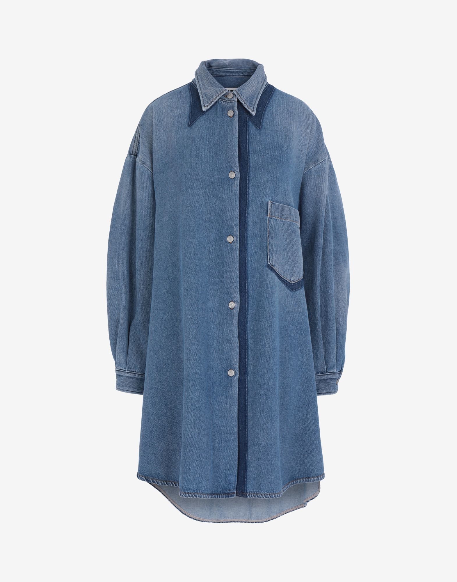 Oversized denim shirt dress - 1