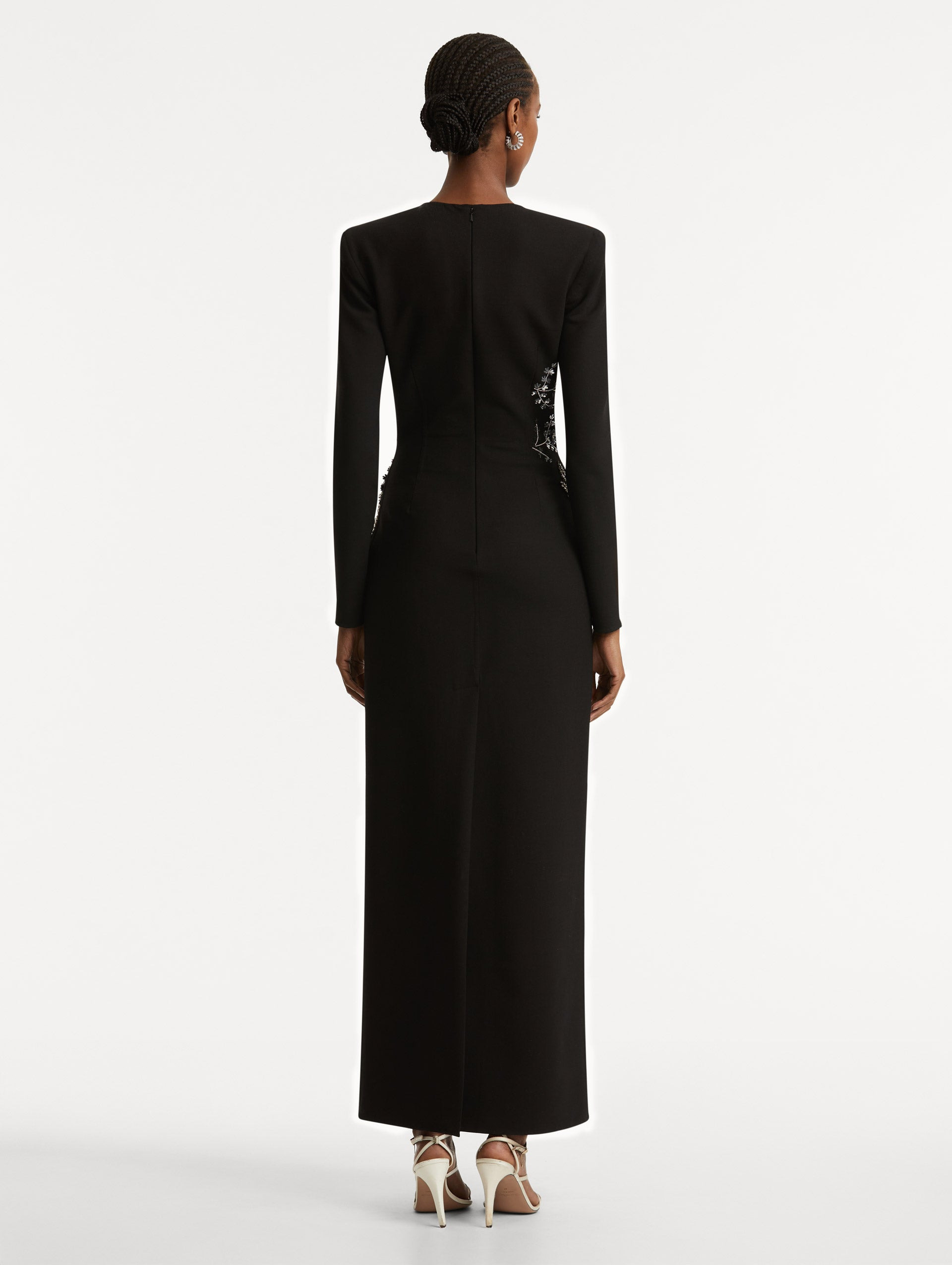 FERN EMBROIDERED LONG SLEEVE GOWN - 3