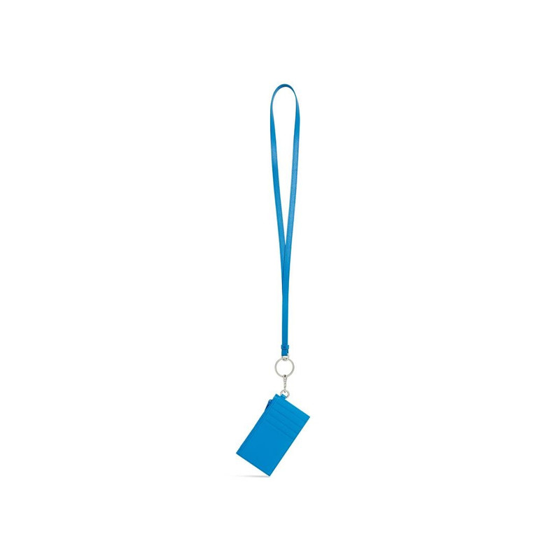 BALENCIAGA Men's Car Card Case On Keychain in Blue outlook