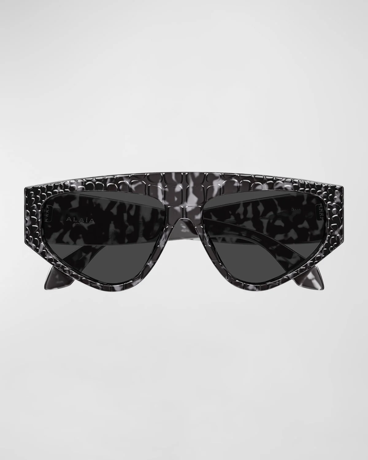 99mm Croc-Embossed Acetate Cat-Eye Sunglasses - 1