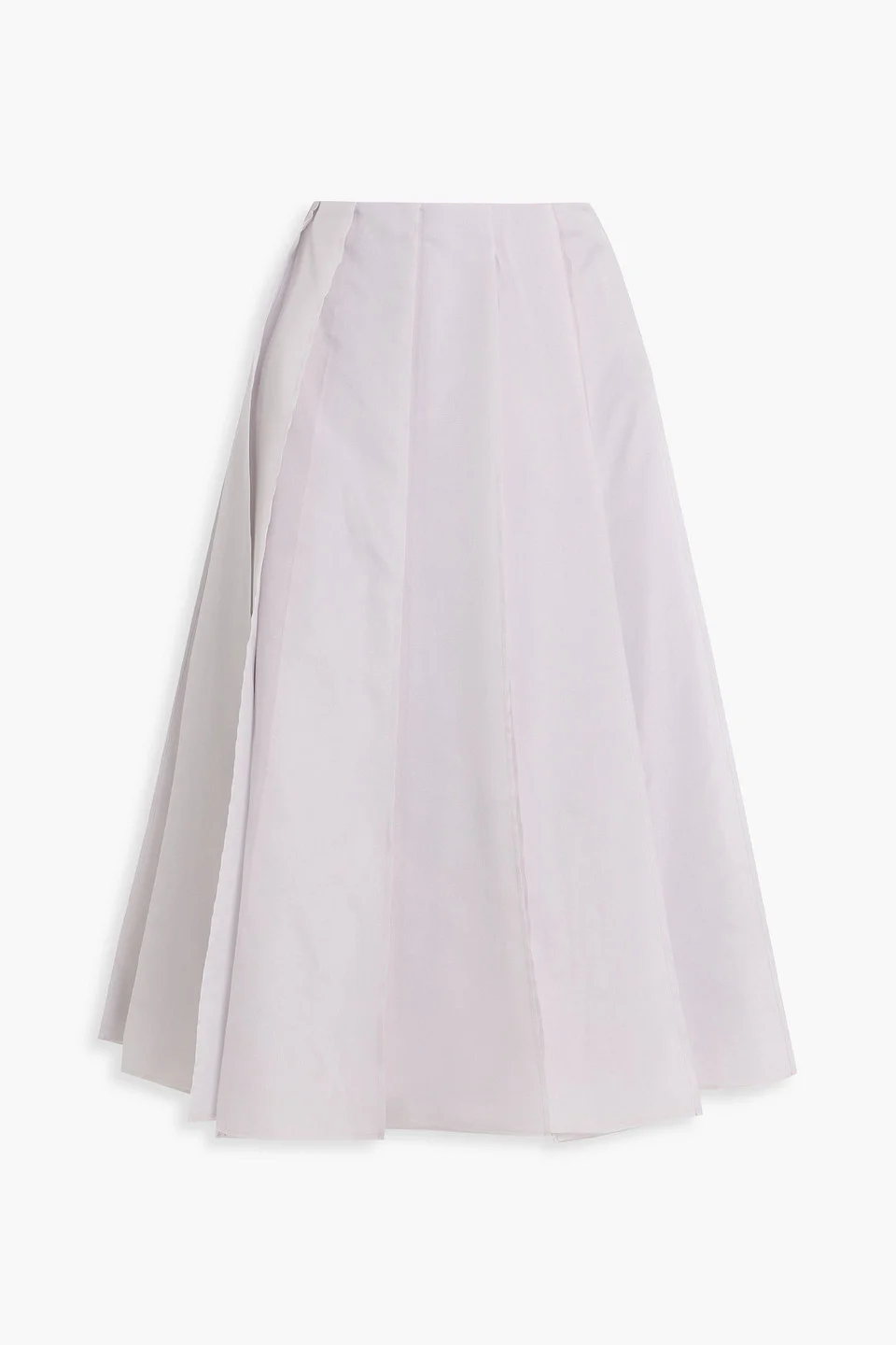 Pleated silk-organza midi skirt - 1