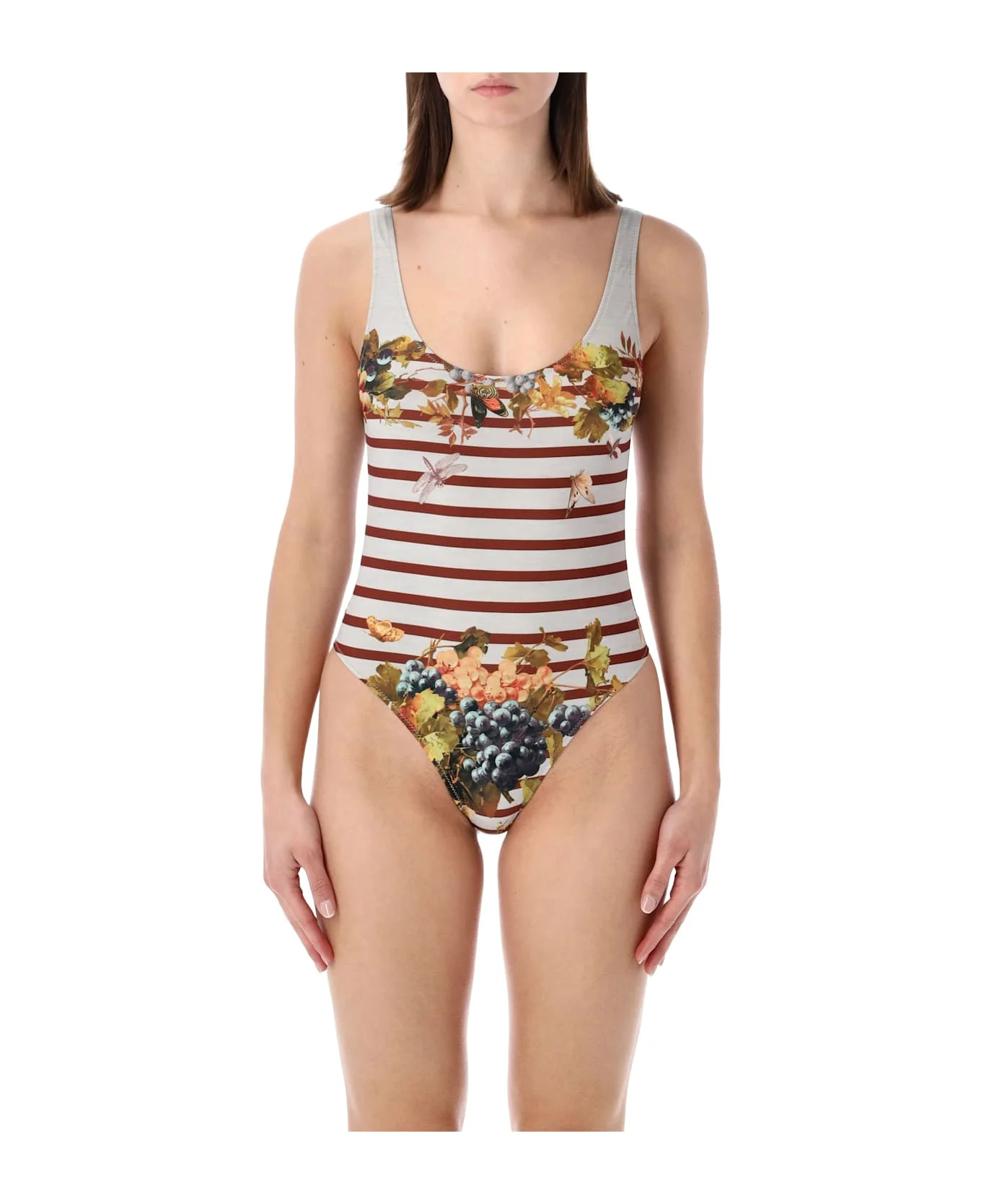 Jean Paul Gaultier Marinière Grape One-piece Swimsuit - 1