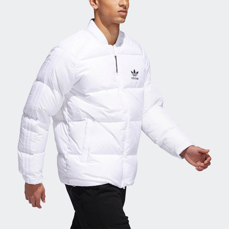 adidas originals Baseball Collar Casual Sports Stay Warm Down Jacket White BR4799 - 7
