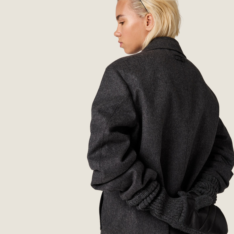 Reversible single-breasted wool and Chekiang fur coat 6